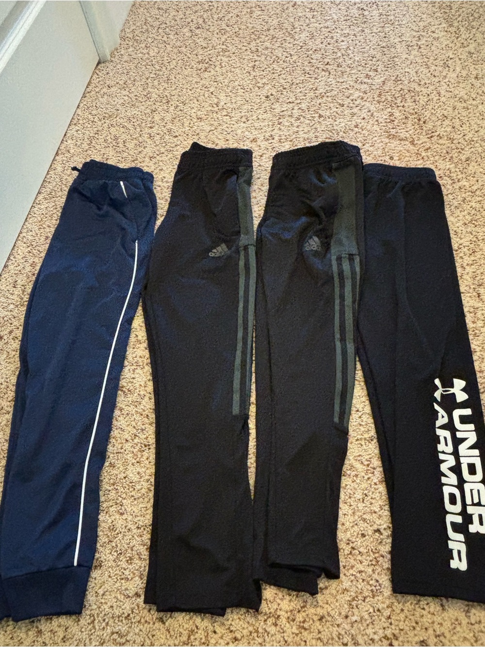 Set of 4. Under Armour, Adidas Kids Sweatpants / Training Pants with Logo